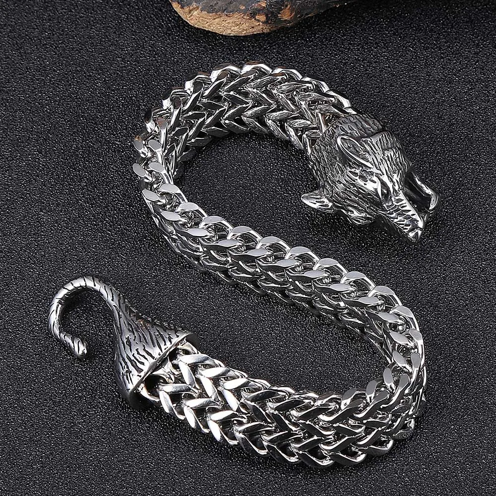 Men's Wolf Head Bracelets Stainless Steel Cuban Bracelet Punk Fashion Jewelry GS0010
Men's Wolf Head Bracelets Stainless Steel Cuban Bracelet Punk Fashion Jewelry GS0010