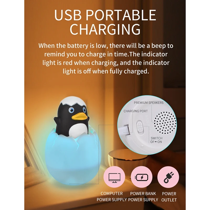 Dinosaur Night Light Built-in 130 Lullabies with LED Colorful Lights Press Sensor Dinosaur Egg Bedside Lamp RC Toy
Dinosaur Night Light Built-in 130 Lullabies with LED Colorful Lights Press Sensor Dinosaur Egg Bedside Lamp RC Toy