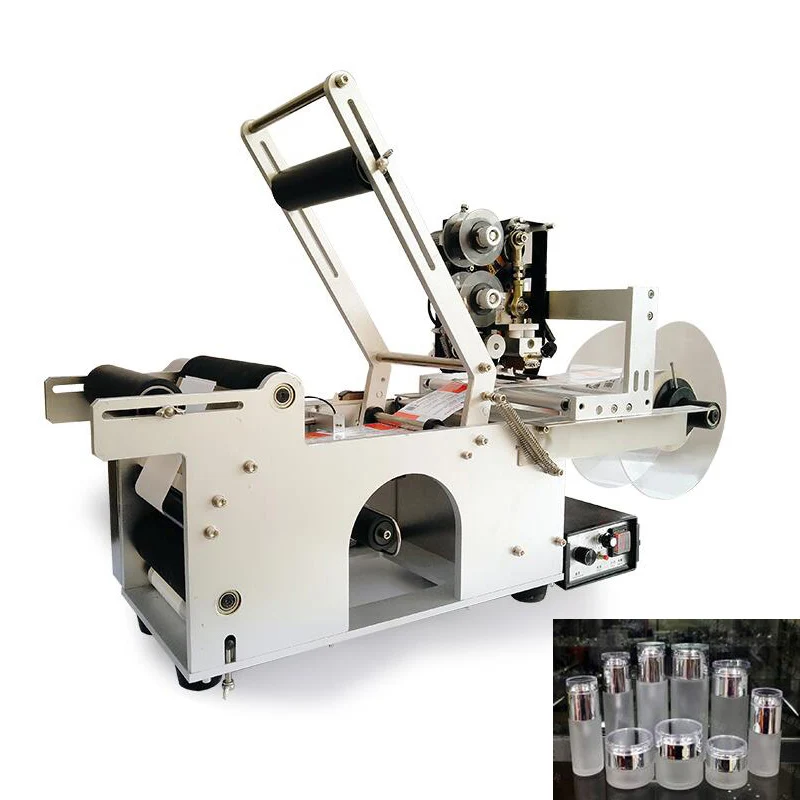 

PBOBP Manual Round Bottle Labeling Machine Beer Cans Wine Adhesive Sticker Labeler Label Dispenser Machine Packing Machine