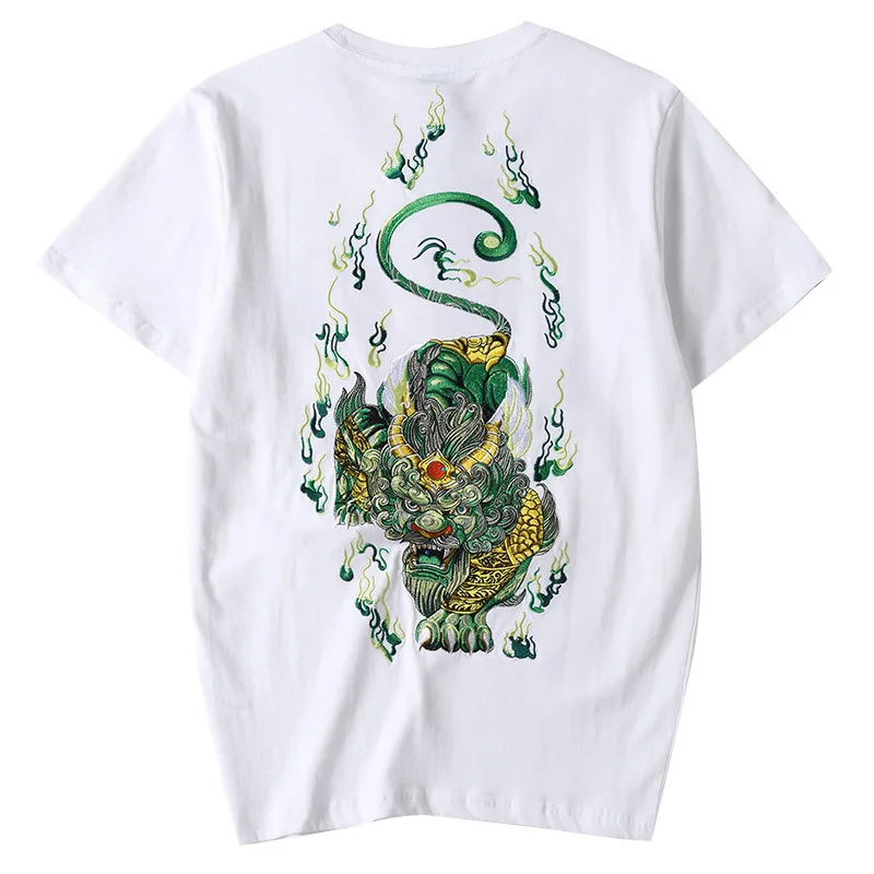 Spring and summer 2021 Guochao heavy industry embroidery pure cotton short sleeve men's T-shirt
Spring and summer 2021 Guochao heavy industry embroidery pure cotton short sleeve men's T-shirt