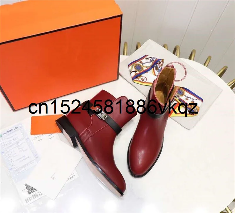 Real Leather Platform Boots Fashion Designer Ankle Boots Women Buckle Design Flat Heel botas de invierno para mujer Short Boots 
Real Leather Platform Boots Fashion Designer Ankle Boots Women Buckle Design Flat Heel botas de invierno para mujer Short Boots