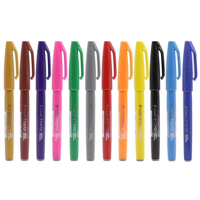 12pcs New Color Japan Pentel Fude Pen Flexible Tip 24 Colors SES15C Pastel / Normal Touch Brush Sign Pens Colour Art Supplies
12pcs New Color Japan Pentel Fude Pen Flexible Tip 24 Colors SES15C Pastel / Normal Touch Brush Sign Pens Colour Art Supplies