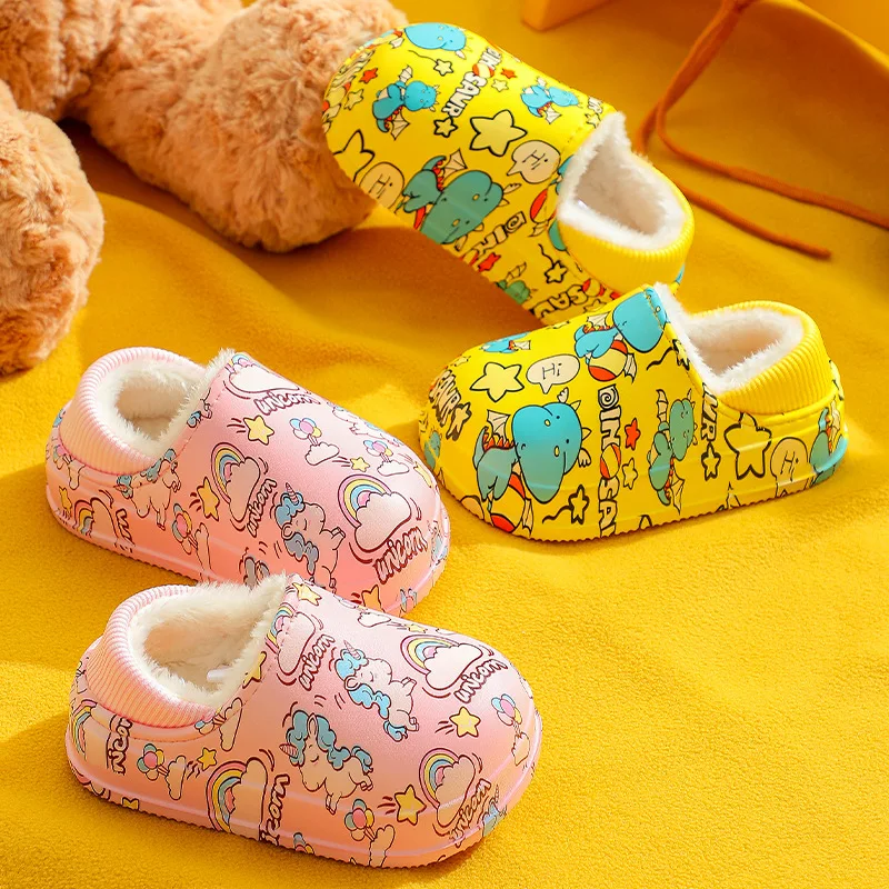 Children's Cotton Shoes Winter Waterproof Non-slip Cute Cartoon Dinosaur Boys Cotton Slippers Girls Home Indoor Plush Slippers
Children's Cotton Shoes Winter Waterproof Non-slip Cute Cartoon Dinosaur Boys Cotton Slippers Girls Home Indoor Plush Slippers