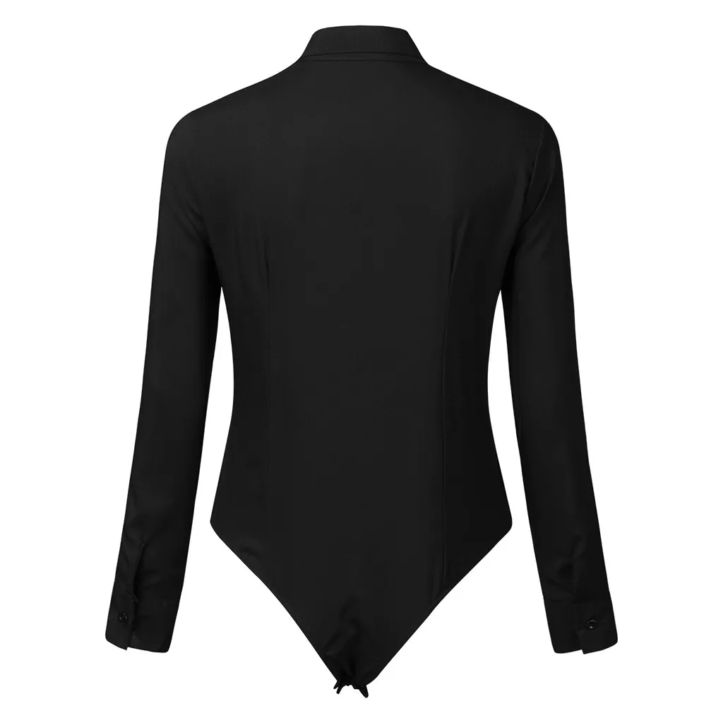 Women Career Style Slim Bodysuits Long Sleeve Button Shirts Briefs Jumpsuits black bodysuit body femme manche longue #4 
Women Career Style Slim Bodysuits Long Sleeve Button Shirts Briefs Jumpsuits black bodysuit body femme manche longue #4