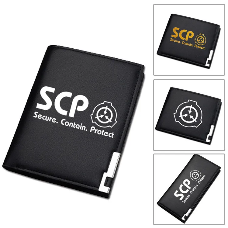 Укороченный кошелек SCP из искусственной кожи черный чехол для удостоверения