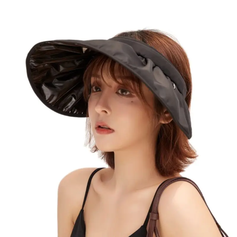 Women Solid Color Empty Top Sun Hat UV Protection Wide Brim Foldable Beach Cap B95F
Women Solid Color Empty Top Sun Hat UV Protection Wide Brim Foldable Beach Cap B95F