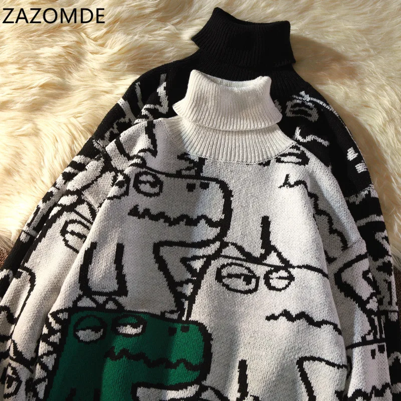 ZAZOMDE 2021 New Turtleneck Pullover Men's Sweater Loose Brand New Autumn And Winter Thicken Korean Knitted Wool Sweater men
ZAZOMDE 2021 New Turtleneck Pullover Men's Sweater Loose Brand New Autumn And Winter Thicken Korean Knitted Wool Sweater men