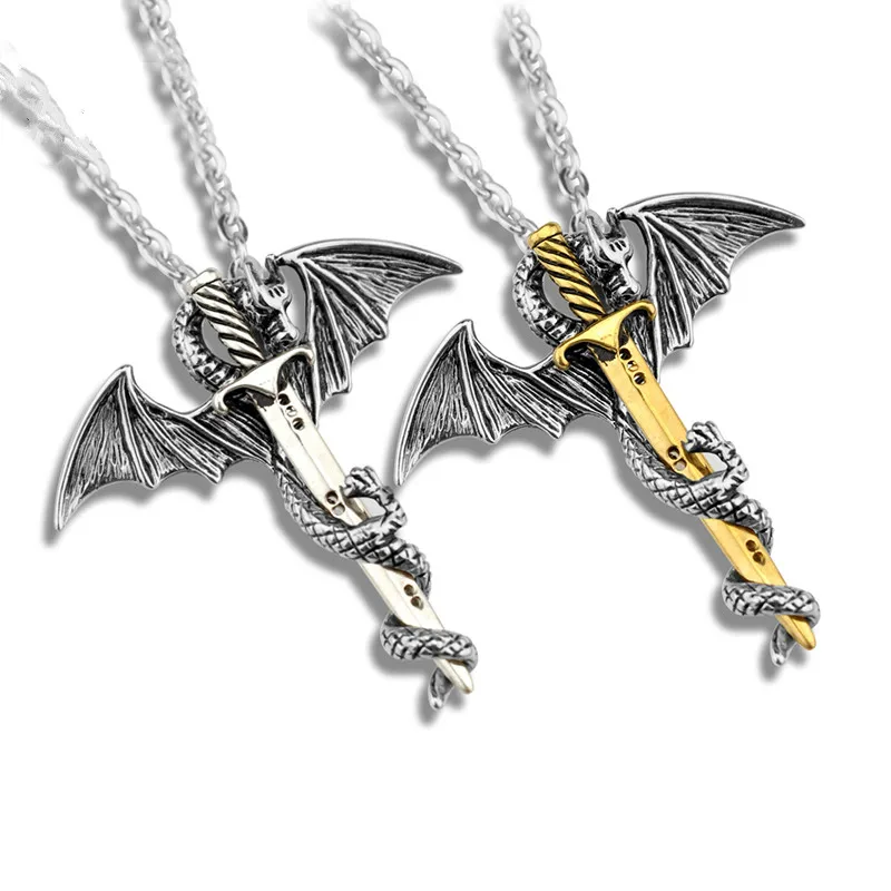 Super Personality Cool Stainless Steel Pendant Luminous Necklace Pterosaur Sword Jewelry Men Necklace Dragon Punk Necklace
Super Personality Cool Stainless Steel Pendant Luminous Necklace Pterosaur Sword Jewelry Men Necklace Dragon Punk Necklace