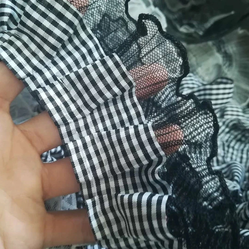 1Yards Pleated Elastic Lace Mesh Fabric Applique 4cm 6cm Guipure Craft Lace Trim Ribbon For Sewing Wedding Dresses Clothes RG31
1Yards Pleated Elastic Lace Mesh Fabric Applique 4cm 6cm Guipure Craft Lace Trim Ribbon For Sewing Wedding Dresses Clothes RG31