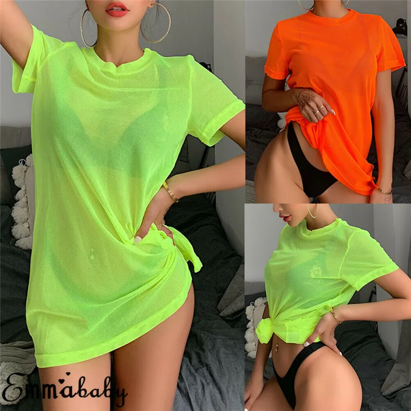 Sexy Women Sheer Mesh Bikini Cover Up Swimwear Swimsuit Bathing Suit See Through Short Sleeve T-shirt Tops Summer Beach Dress
Sexy Women Sheer Mesh Bikini Cover Up Swimwear Swimsuit Bathing Suit See Through Short Sleeve T-shirt Tops Summer Beach Dress