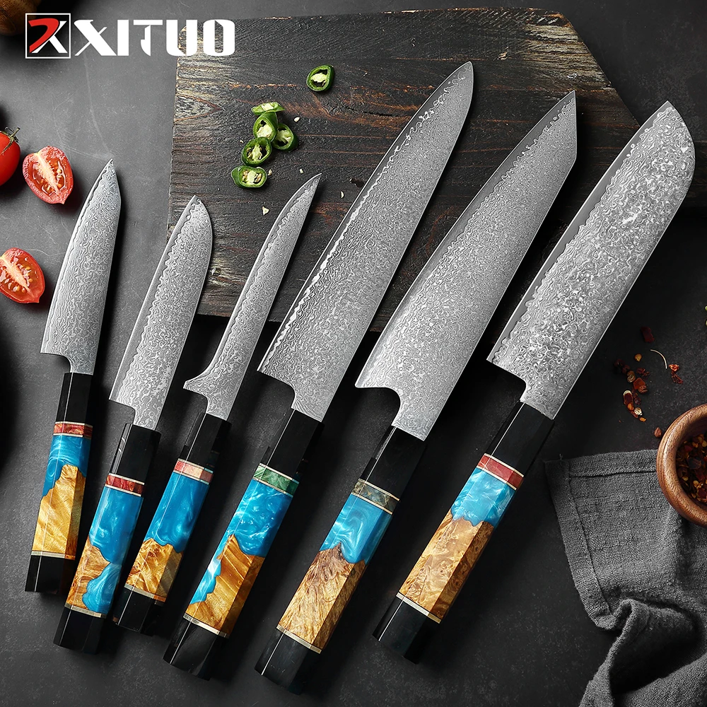 XITUO Kitchen Knife Professional Japanese Chef 6PCS Set Damascus Steel Octagonal Handle Meat Cleaver Vegetable Slicer Santoku
XITUO Kitchen Knife Professional Japanese Chef 6PCS Set Damascus Steel Octagonal Handle Meat Cleaver Vegetable Slicer Santoku