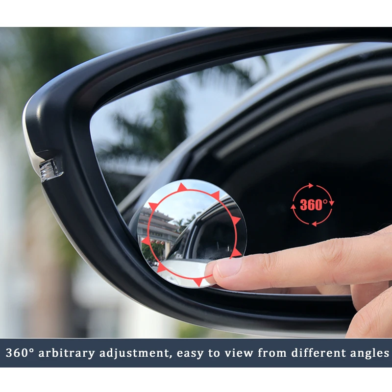 Автомобиль 360 ° вращающийся широкий угол круглое выпуклое зеркало 304 нержавеющая