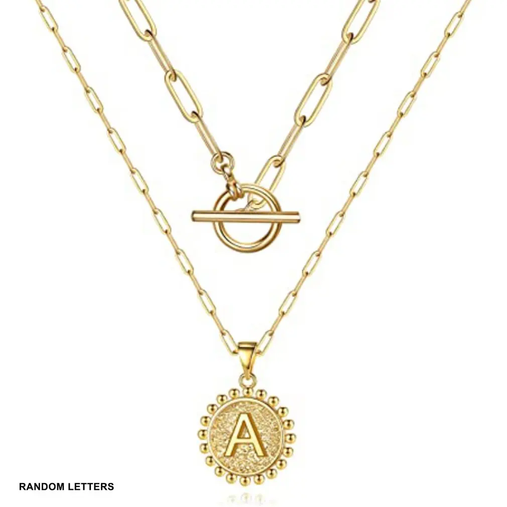 1 Set Gold Layered Initial Necklaces For Women Gold Plated Paperclip Chain Necklace Coin Letter Necklaces Random Letters
1 Set Gold Layered Initial Necklaces For Women Gold Plated Paperclip Chain Necklace Coin Letter Necklaces Random Letters