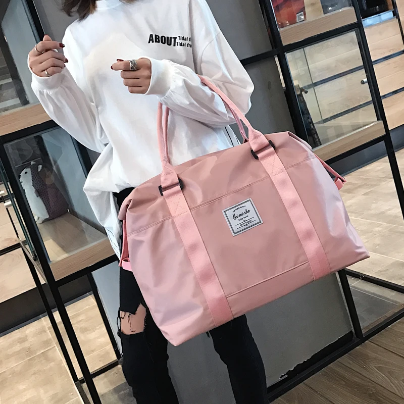 

Top Oxford Pink Travel Handbag Carry on Luggage Shoulder Bags Men Duffle Bag Women Travel Tote Large Weekend Bag Overnight Bolsa