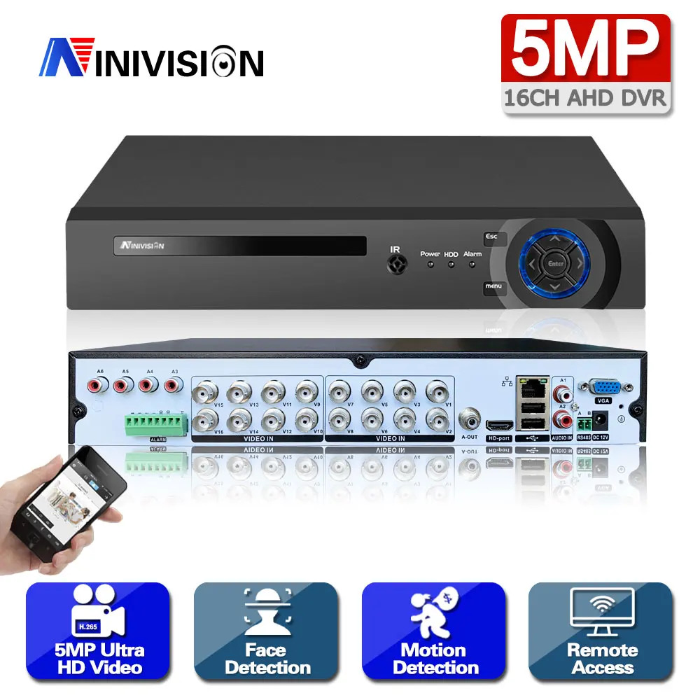 

4CH /8CH /16CH AHD Security CCTV DVR H.264 5MP/4MP AHD CVI TVI Analog IP Camera5 5MP 4.0MP Hybrid Video Recorder HD Video Output