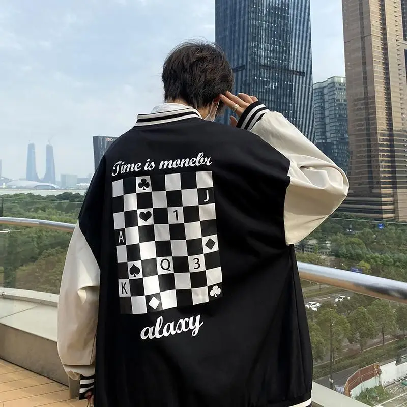 Gothic Printed Baseball Jacket Men Clothing Hong Kong Style Fashion Patchwork High Street Hip Hop Loose Motorcycle Jacket Trend
Gothic Printed Baseball Jacket Men Clothing Hong Kong Style Fashion Patchwork High Street Hip Hop Loose Motorcycle Jacket Trend