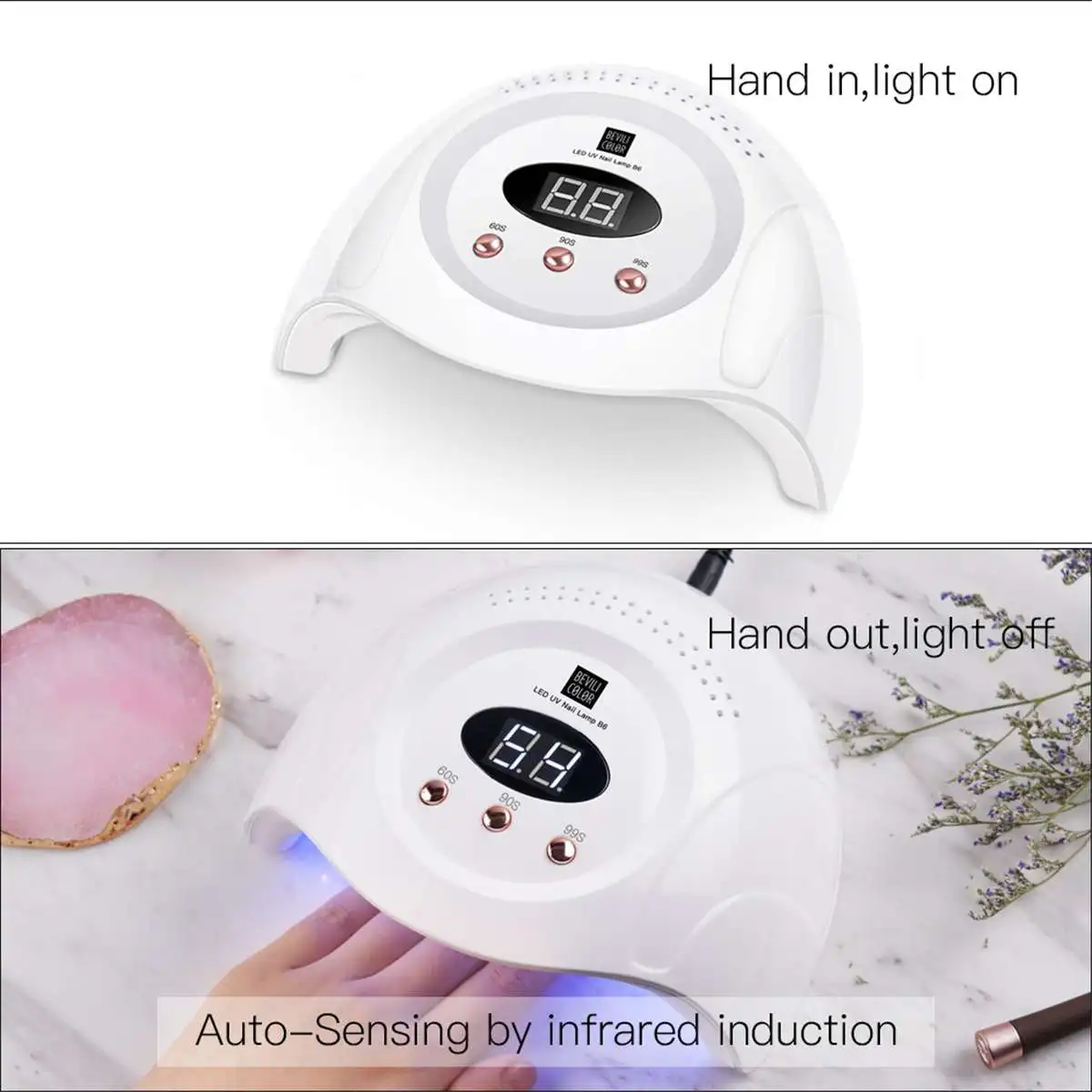Brand New 90W UV Lamp Nail Dryer Pro UV 30 LED Gel Nail Lamp Fast Curing Gel Polish Ice Lamp for Nail Manicure Timer Machine 
Brand New 90W UV Lamp Nail Dryer Pro UV 30 LED Gel Nail Lamp Fast Curing Gel Polish Ice Lamp for Nail Manicure Timer Machine