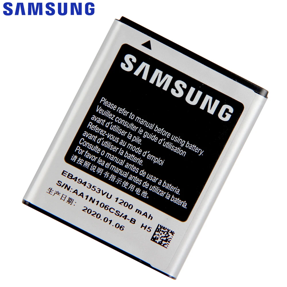 Оригинальный аккумулятор SAMSUNG EB494353VU EB494353VA для Samsung S5330 S5232 C6712 S5750 GT-S5570 i559 S5570