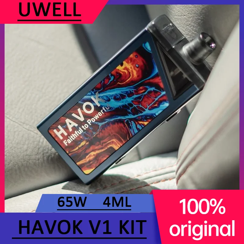 

original UWELL HAVOK V1 Pod 65W Kit 4ML Capacity 0.6/0.25 Ω coils 1800mAh Battery Electronic Cigarette Vaporizer VAPE PEN VAPES