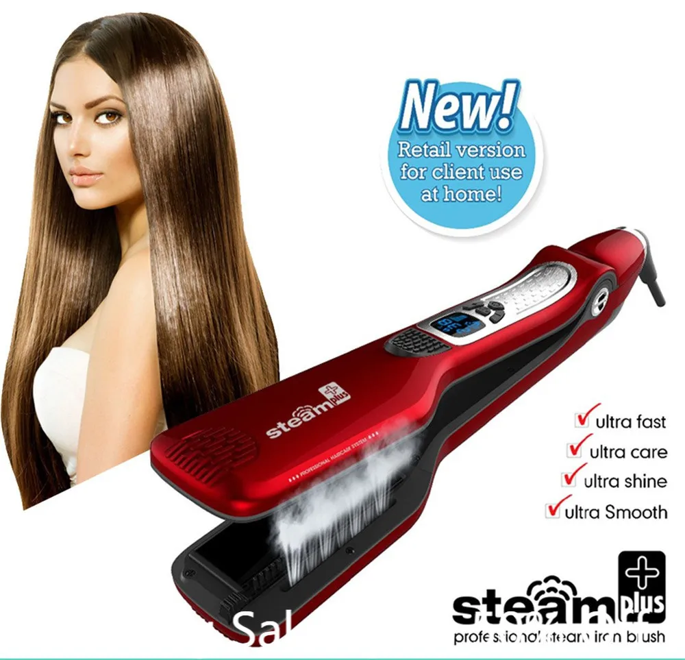 Professional Steam Hair Straightener Curling Flat Iron Comb Treatment 430 F Fast Heating Tourmaline Ceramic Hair Care Tool
Professional Steam Hair Straightener Curling Flat Iron Comb Treatment 430 F Fast Heating Tourmaline Ceramic Hair Care Tool