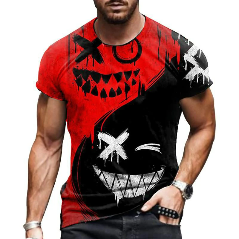 Men's graffiti 3D printing short-sleeved T-shirt O-neck comfortable clothes urban fashion polyester thin fine plain weave 2021
Men's graffiti 3D printing short-sleeved T-shirt O-neck comfortable clothes urban fashion polyester thin fine plain weave 2021