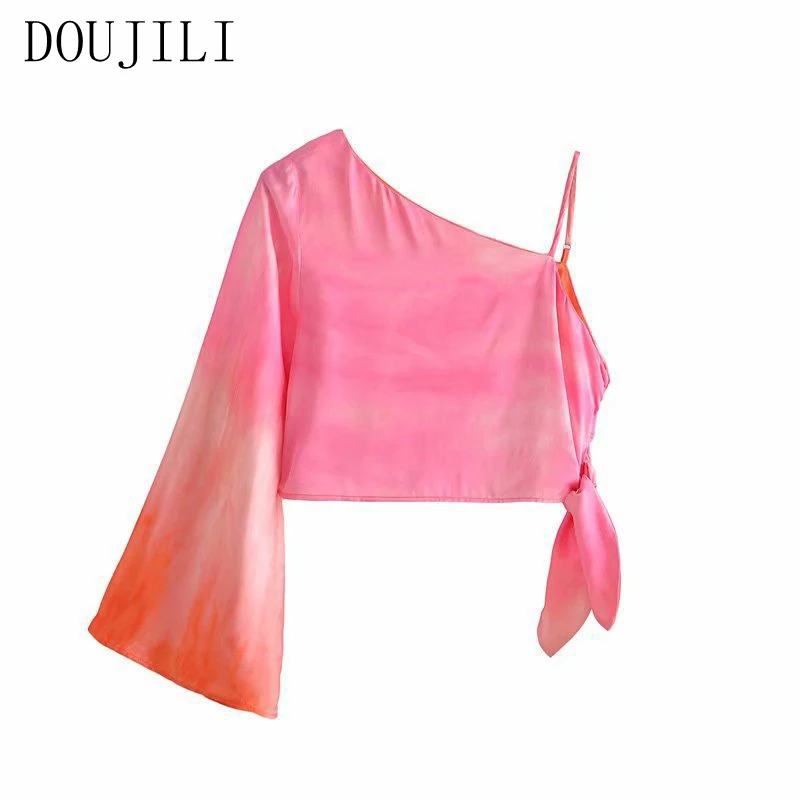 DOUJILI Women Retro Tie Dyed Print Asymmetrical Shirt Short Sleeve 2021 New Style Female Sexy Shirt Tops
DOUJILI Women Retro Tie Dyed Print Asymmetrical Shirt Short Sleeve 2021 New Style Female Sexy Shirt Tops