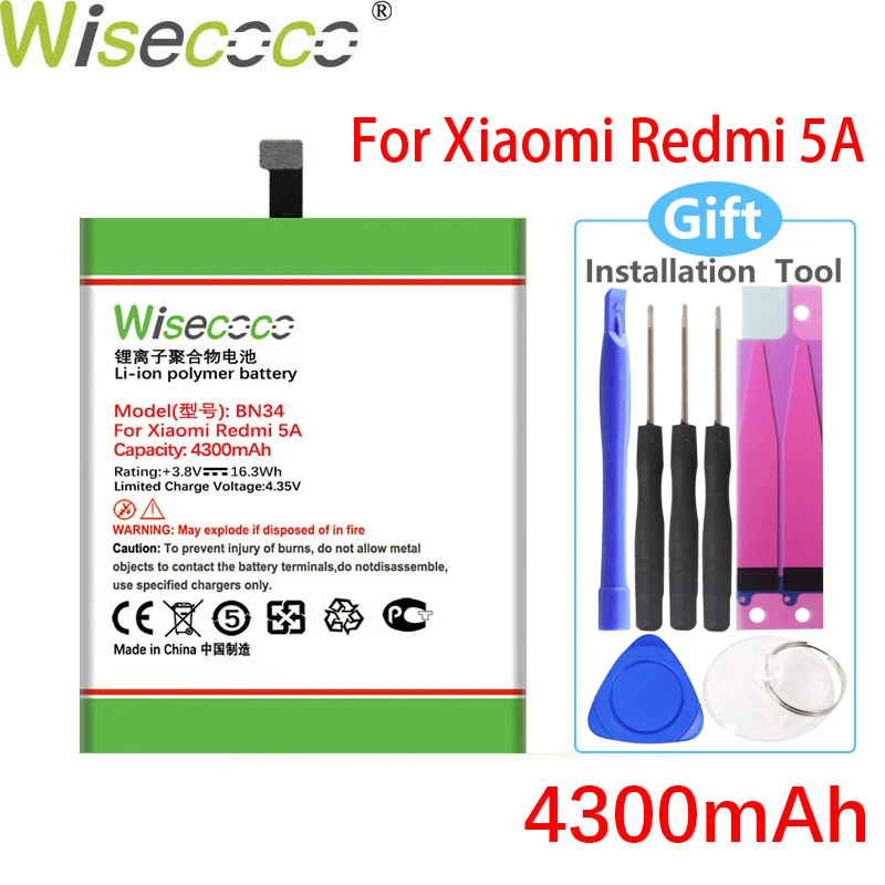 WISECOCO 4300 мАч BN34 батарея для Xiaomi Redmi 5A мобильный телефон аккумулятор высокого качества с номером отслеживания
WISECOCO 4300 мАч BN34 батарея для Xiaomi Redmi 5A мобильный телефон аккумулятор высокого качества с номером отслеживания