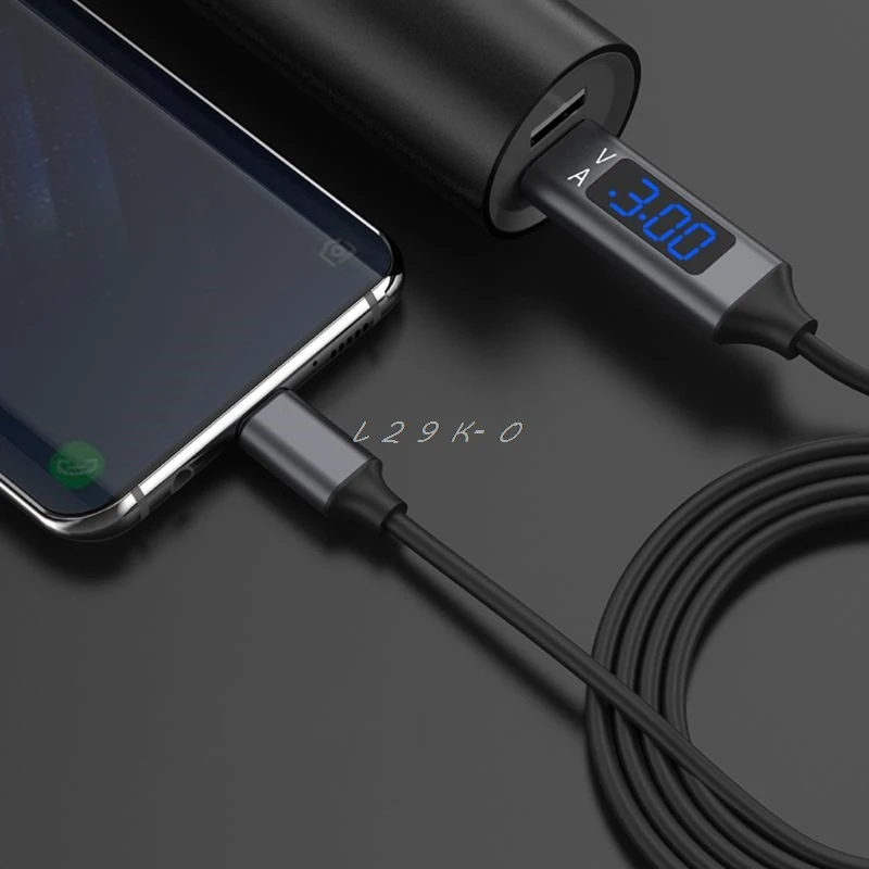 QC 3,0 Micro USB/Type C кабель для быстрой зарядки и синхронизации данных со светодиодным дисплеем напряжения L29K
QC 3,0 Micro USB/Type C кабель для быстрой зарядки и синхронизации данных со светодиодным дисплеем напряжения L29K