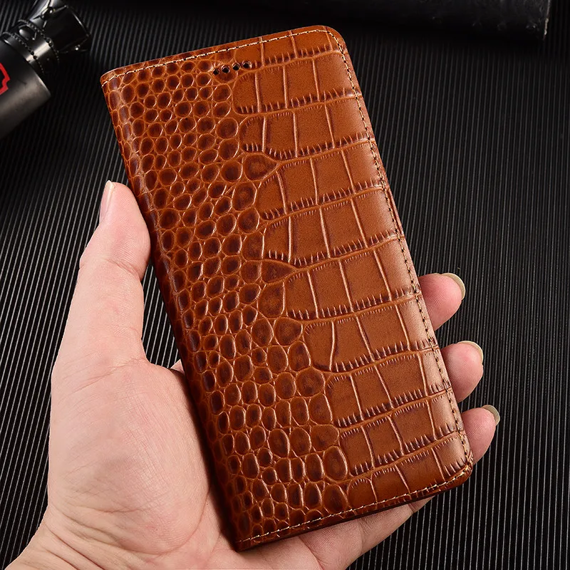 

Crocodile Grain Leather Magnetic Phone Cases Card Pocket For HTC U20/HTC Desire 20 Pro/HTC Desire 21 Pro Phone Bag Stand Holster