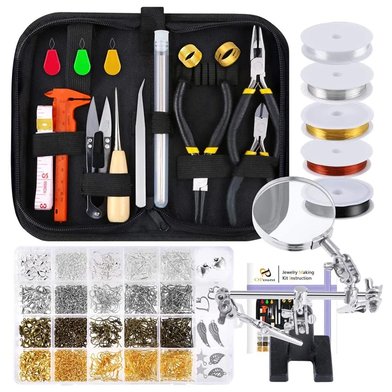 Jewelry Making Supplies Kit with Jewelry Tools Jewelry Wires and Jewelry Findings for DIY Jewelry Repair and Beading
Jewelry Making Supplies Kit with Jewelry Tools Jewelry Wires and Jewelry Findings for DIY Jewelry Repair and Beading