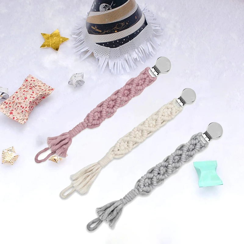 Pacifier Clip Baby Pacifier Holder for Boys and Girls,Teething Straps Unisex Design,Smoother Clip Handmade Braided,3 Pcs
Pacifier Clip Baby Pacifier Holder for Boys and Girls,Teething Straps Unisex Design,Smoother Clip Handmade Braided,3 Pcs