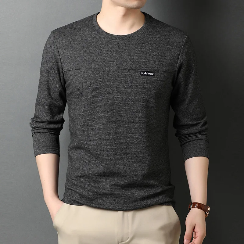 Top Quality New T Shirt Men Logo 2022 Fashion Brand Designer Long Sleeve Slim Fit Solid Color Tops Casual Mens Clothes
Top Quality New T Shirt Men Logo 2022 Fashion Brand Designer Long Sleeve Slim Fit Solid Color Tops Casual Mens Clothes