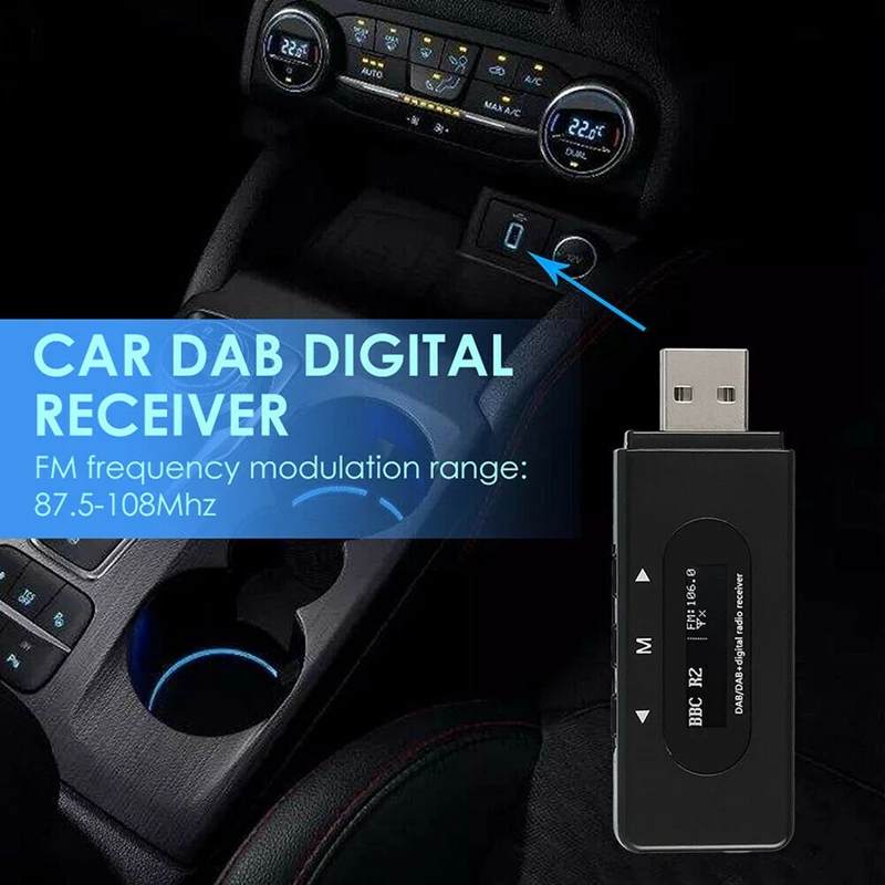 Car DAB Digital Radio Receiver USB FM Transmitter Audio Broadcast Adapter
Car DAB Digital Radio Receiver USB FM Transmitter Audio Broadcast Adapter