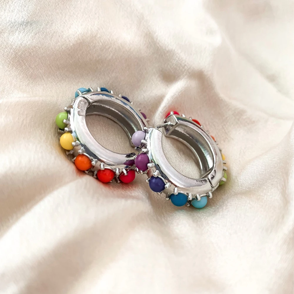 Серьги-кольца с бусинами женские модные элегантные круглые золотистые украшения