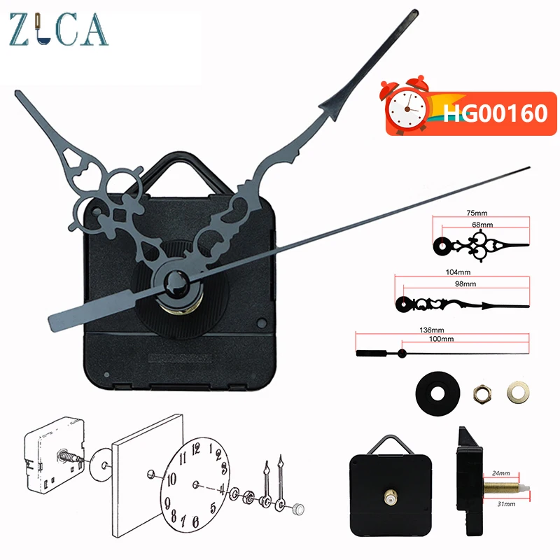 1 Set Quartz DIY Wall Clock Movement Accessories Clockwork Repair Parts Kits Mechanism Black Long Spindle Replacement Clock Set
1 Set Quartz DIY Wall Clock Movement Accessories Clockwork Repair Parts Kits Mechanism Black Long Spindle Replacement Clock Set