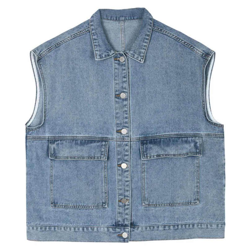 Denim Vest for Women Large Plus Size Jean Waistcoat Female Sleeveless Coat Spring Autumn Casual Streetwear Jacket Light Blue
Denim Vest for Women Large Plus Size Jean Waistcoat Female Sleeveless Coat Spring Autumn Casual Streetwear Jacket Light Blue