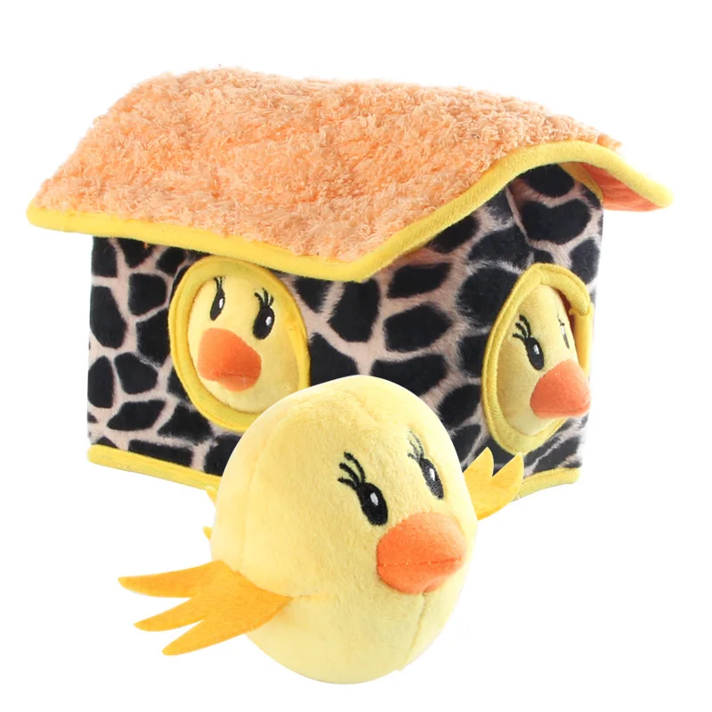 Cute Chicken Shape Pet Toy Plush Hide and Seek House Puzzle Interactive Dog Squeaky Chew Toys
Cute Chicken Shape Pet Toy Plush Hide and Seek House Puzzle Interactive Dog Squeaky Chew Toys