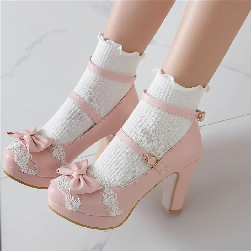 AGODOR Lolita Shoes Big Size Womens High Heels Platform Bow Pumps with Buckle Ankle Strap Spring Cute Rockabilly Shoes Woman Pin
AGODOR Lolita Shoes Big Size Womens High Heels Platform Bow Pumps with Buckle Ankle Strap Spring Cute Rockabilly Shoes Woman Pin