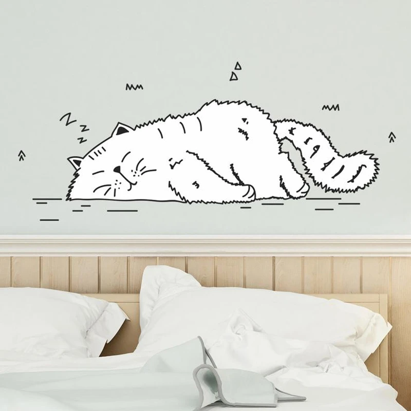 Sleeping Cat Wall Sticker for Bedroom decoration Cat Wall Decal Decor for Home Removable Vinyl Sticker Wall Art Decals HY1364
Sleeping Cat Wall Sticker for Bedroom decoration Cat Wall Decal Decor for Home Removable Vinyl Sticker Wall Art Decals HY1364