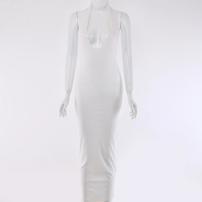 ONEINALL White Sexy Dress For Women Halter Sleeveless High Waist Solid Ankle Length Dresses Female Summer Clothes 2021 New Style
ONEINALL White Sexy Dress For Women Halter Sleeveless High Waist Solid Ankle Length Dresses Female Summer Clothes 2021 New Style