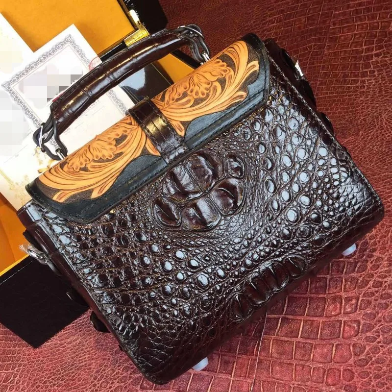Crocodile Skin Manual Carved Craft Design Small Square Bag Genuine Leather Crossbody Bags Womens Vintage Handbag Dinner Bag
Crocodile Skin Manual Carved Craft Design Small Square Bag Genuine Leather Crossbody Bags Womens Vintage Handbag Dinner Bag