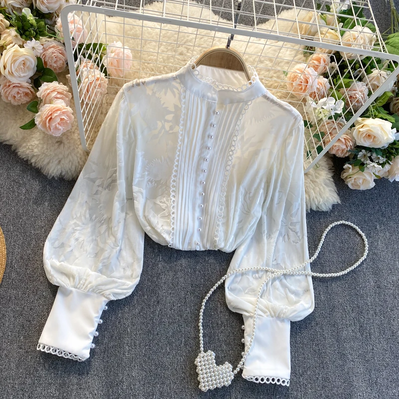 Blusas Mujer De Moda 2021 Verano Elegantes Spring Autumn New Ladies Shirt Beaded Retro Lantern Sleeve Loose Bottoming Shirt
Blusas Mujer De Moda 2021 Verano Elegantes Spring Autumn New Ladies Shirt Beaded Retro Lantern Sleeve Loose Bottoming Shirt