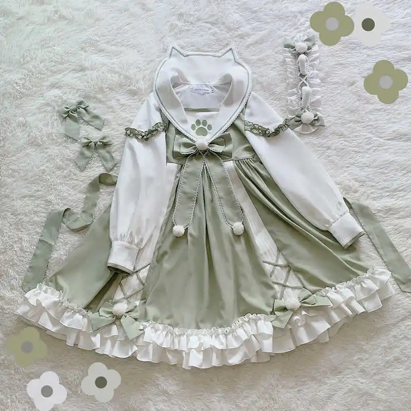 Kawaii Lolita Cute College Style Solid Color Meow Claw Printing op Japanese Sweet Lolita Dress Kawaii Clothing
Kawaii Lolita Cute College Style Solid Color Meow Claw Printing op Japanese Sweet Lolita Dress Kawaii Clothing