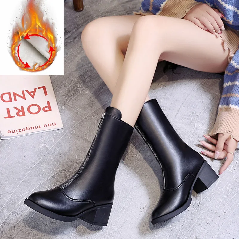 2021 Korean Wave New Autumn and Winter Thick Heel Round Toe Women's Boots Front Zipper Mid-tube Short Boots Martin Boots Women
2021 Korean Wave New Autumn and Winter Thick Heel Round Toe Women's Boots Front Zipper Mid-tube Short Boots Martin Boots Women