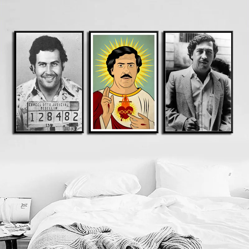 Pablo Escobar Горячая знаменитая художественная живопись Шелковый Холст плакат