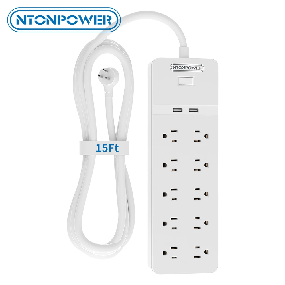 NTON POWER 15 футов Удлинительный шнур силовая полоса Защита от перенапряжения с USB 10 выходами с 1080J настенным креплением для дома, офиса, общежити...
NTON POWER 15 футов Удлинительный шнур силовая полоса Защита от перенапряжения с USB 10 выходами с 1080J настенным креплением для дома, офиса, общежити...