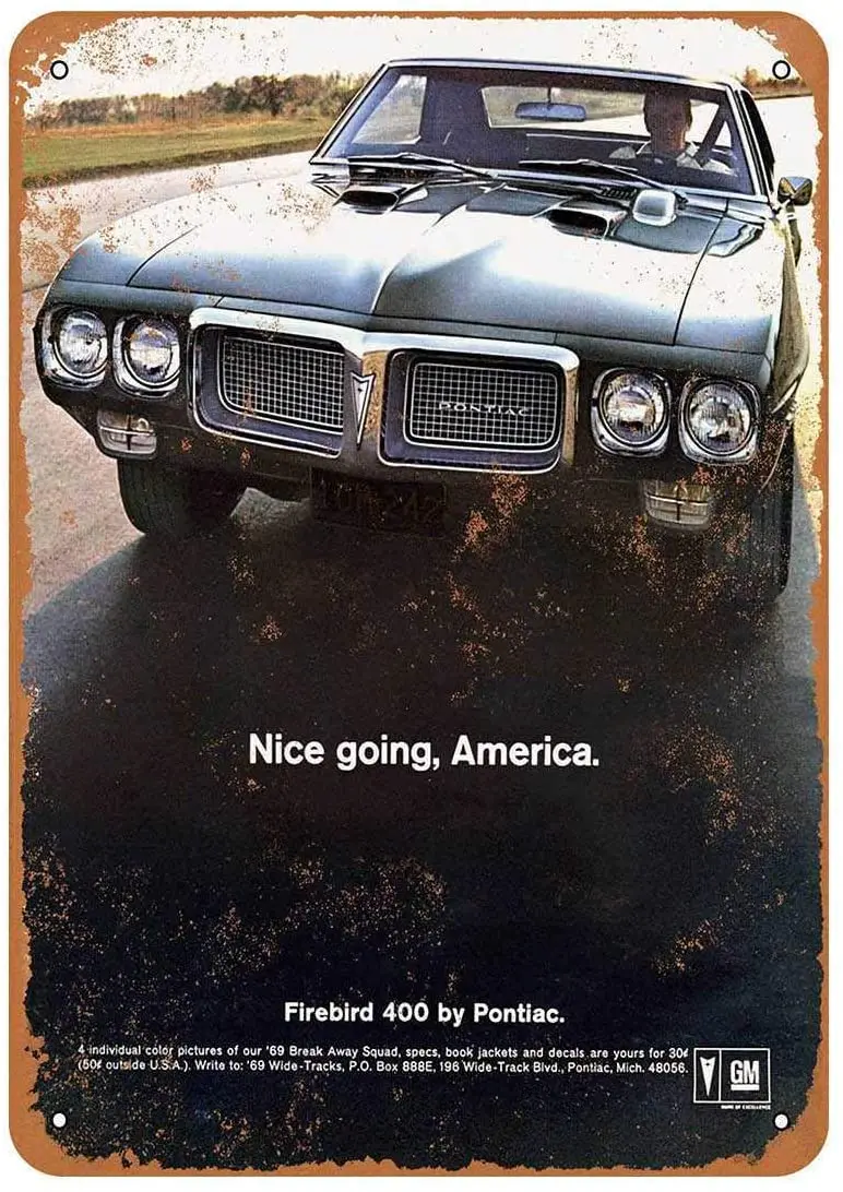 Diuangfoong 1969 Pontiac Firebird 200 Vintage Look Metal Sign 12"×8"
Diuangfoong 1969 Pontiac Firebird 200 Vintage Look Metal Sign 12"×8"