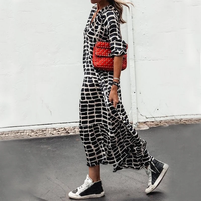 2021 Holidays Boho Long Dress Women Casual Print Loose Elegant Dresses V Neck Long Sleeve Maxi Dress Female Vestido De Mujer
2021 Holidays Boho Long Dress Women Casual Print Loose Elegant Dresses V Neck Long Sleeve Maxi Dress Female Vestido De Mujer
