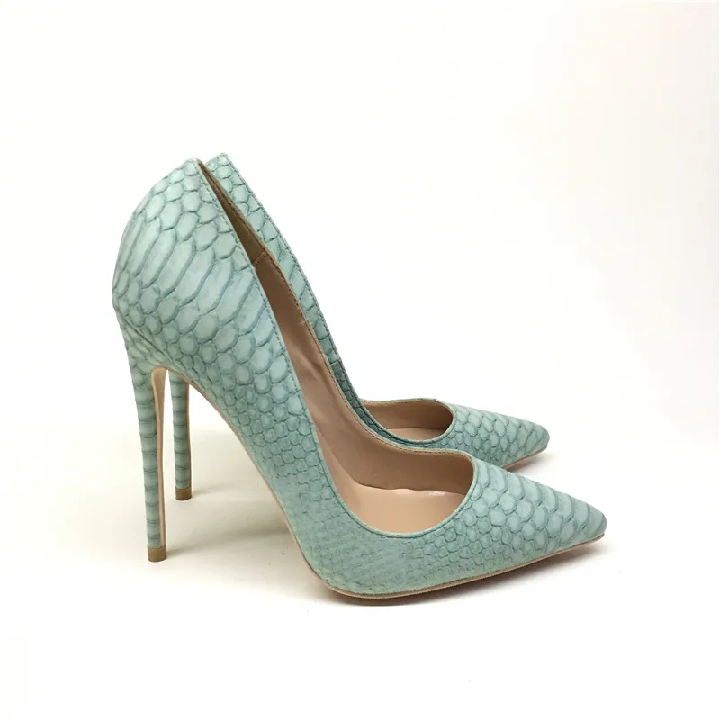 Женские туфли-лодочки из змеиной кожи, на высоком каблуке 12 см 
Женские туфли-лодочки из змеиной кожи, на высоком каблуке 12 см
