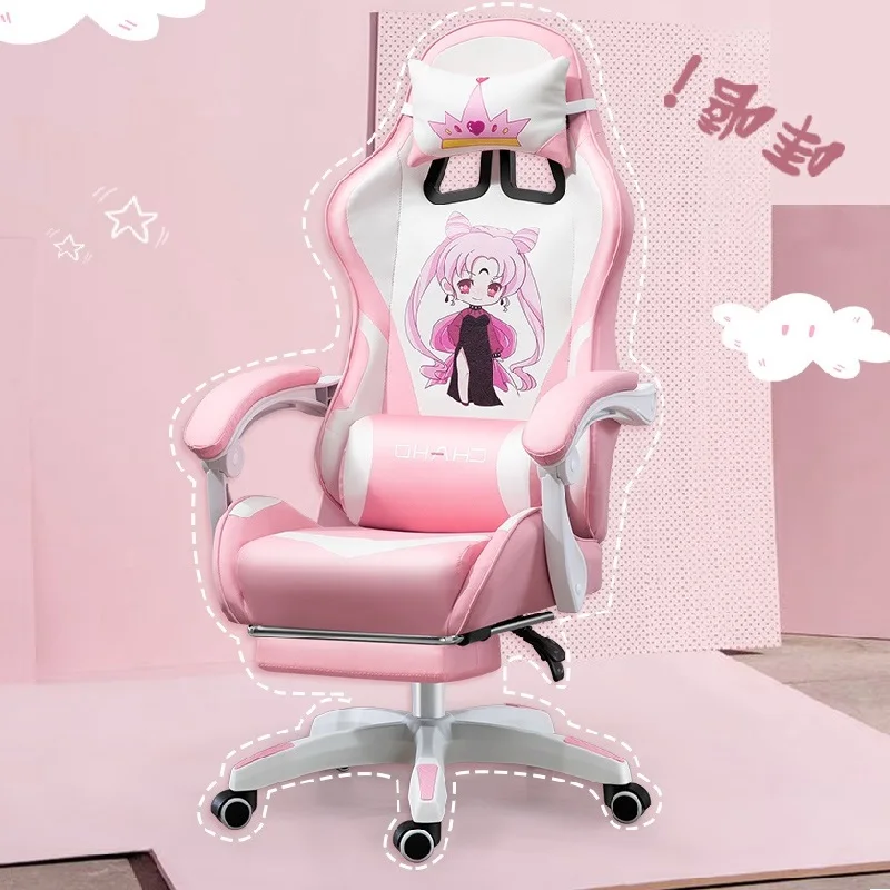 Pink Cartoon Live Gaming Chair Multifunctional High Resilience Sponge Adjustable Sofa Recliner Comfortable Home Computer Chair
Pink Cartoon Live Gaming Chair Multifunctional High Resilience Sponge Adjustable Sofa Recliner Comfortable Home Computer Chair